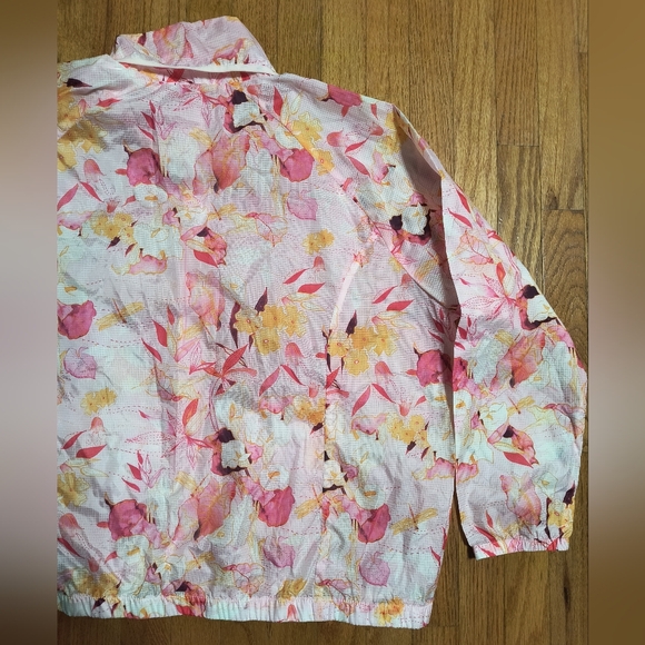 NWT Nanette Lepore Play wind suit zip up rain jacket, women's 2X, floral pink - Picture 9 of 11